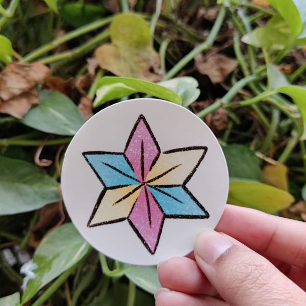 Trans flag star sticker